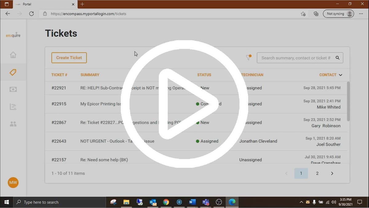 Enquire Support Desk Managed Services and Customer Portal